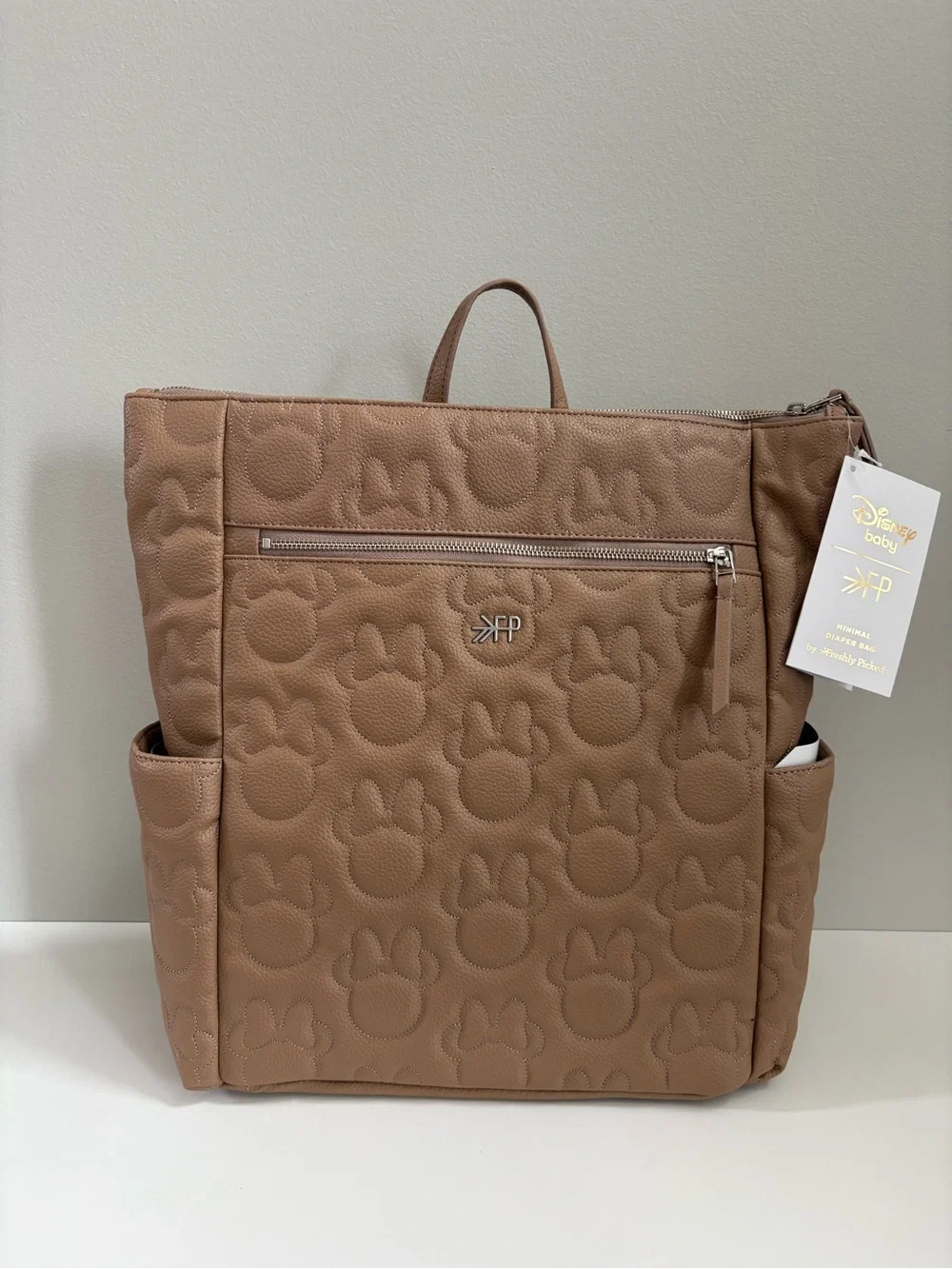 Freshly Picked Disney Baby Minnie Mouse Minimal Quilted Vegan Leather Diaper Bag